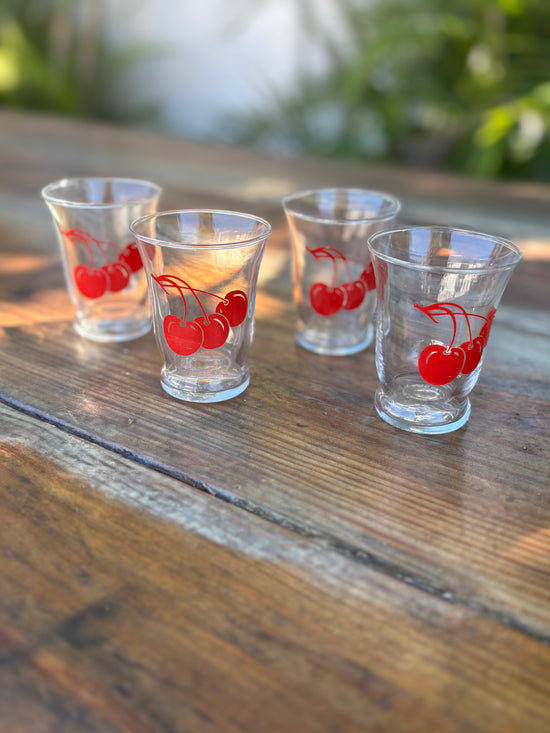 Cherry Glasses, Cherry Vintage Glasses