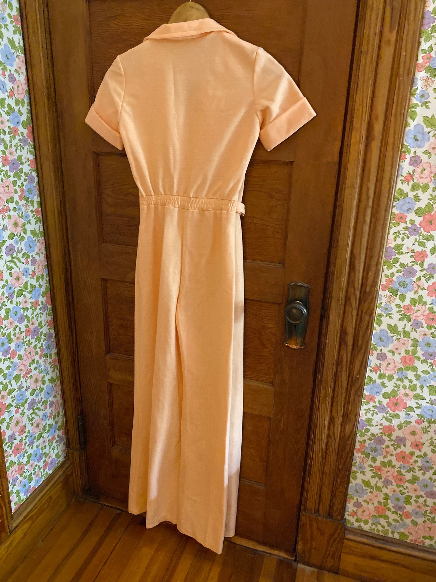 Peach 70s Romper, Size XS